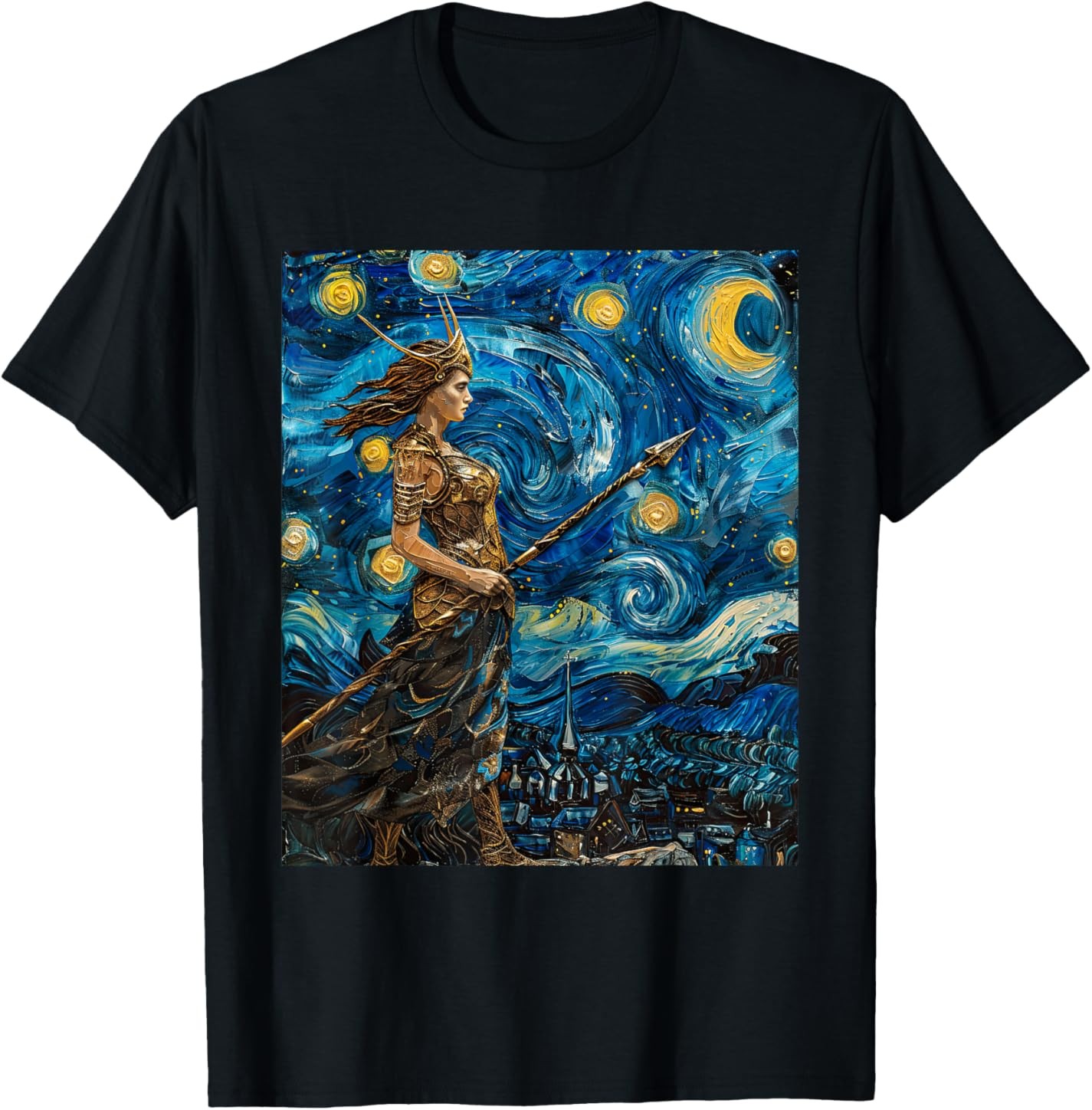 Women’s Valkyrie Style Van Gogh Starry Night T-Shirt Gift All Size S-5XL