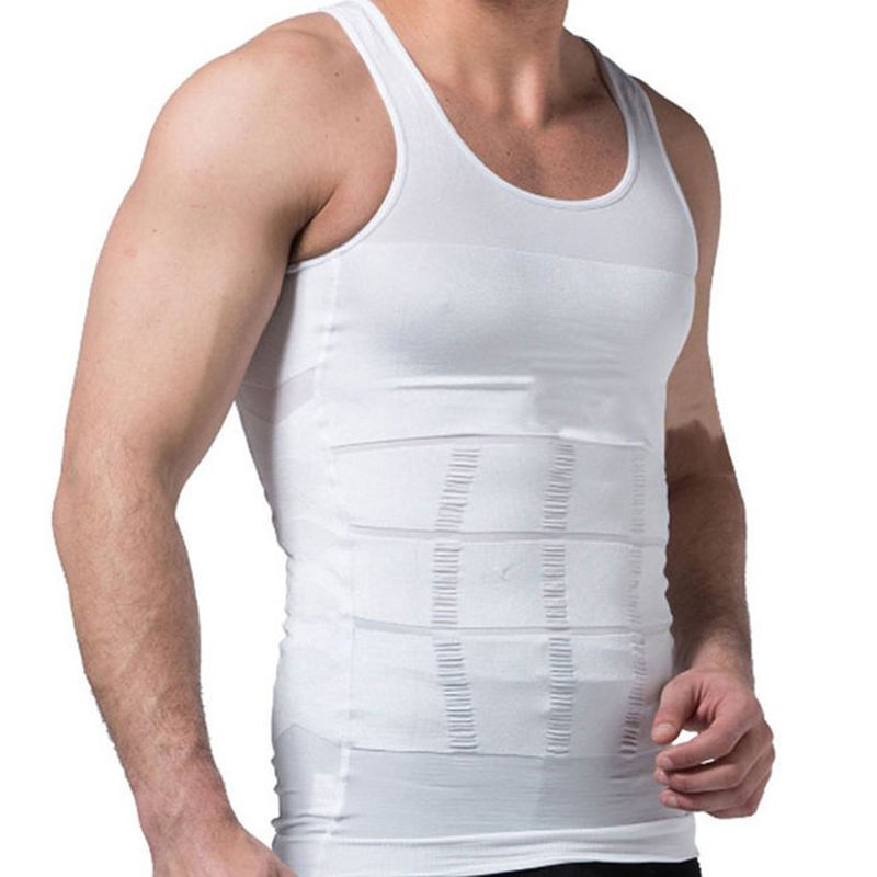 US Men Slimming Body Shaper Shirt Full Waist trainer Shapewear Corsets Gym Vest