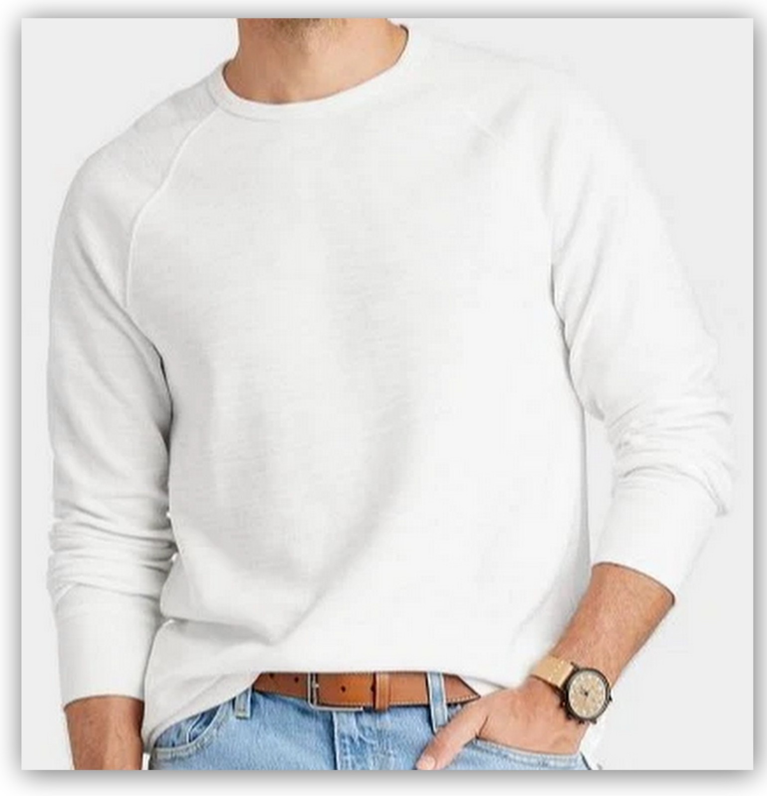 Men’s Long Sleeve TEXTURED PULLOVER Shirts Crewneck Goodfellow