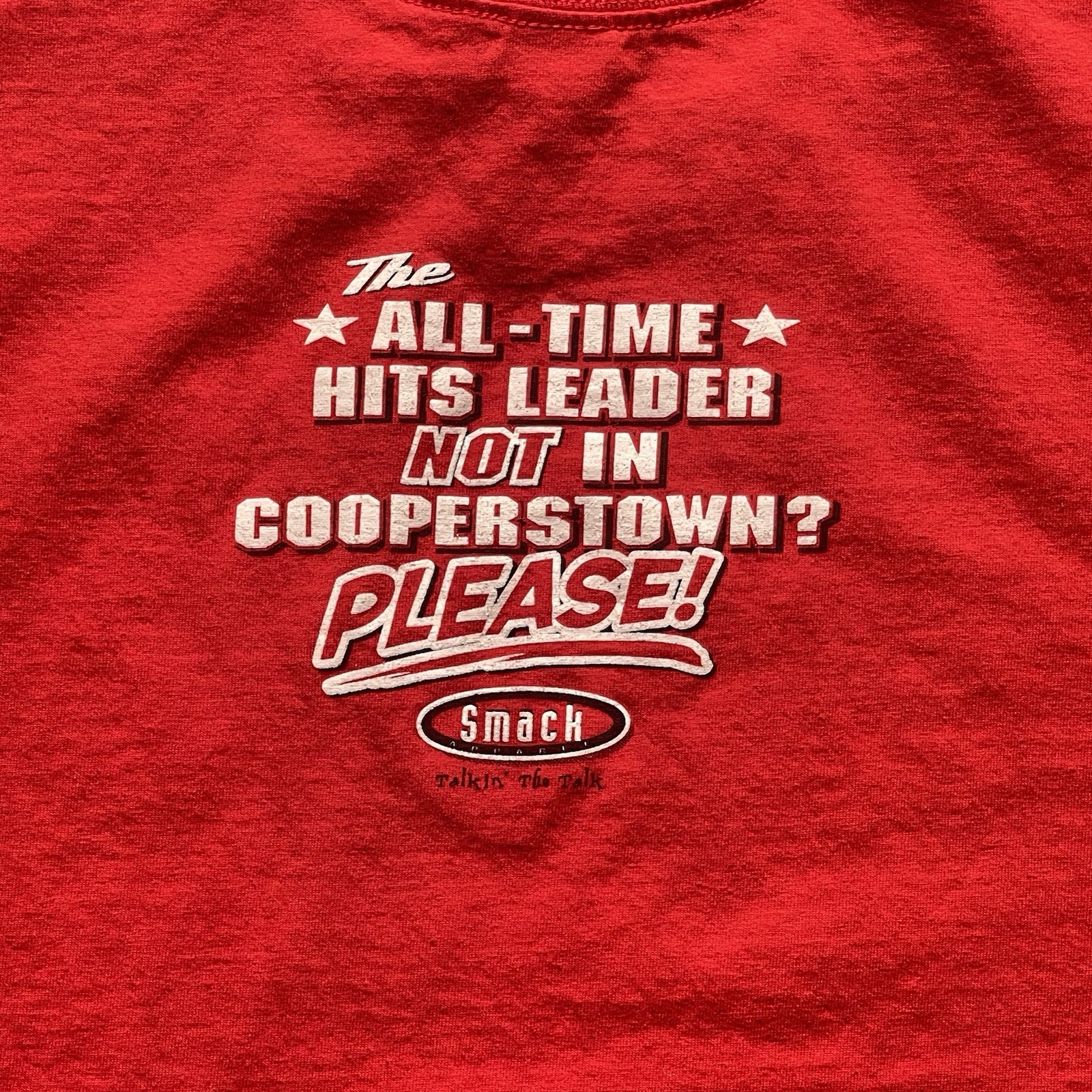 Pete Rose T-Shirt Men’s Lg Double Sided Cincinnati Reds MLB Vote Pete Into HOF