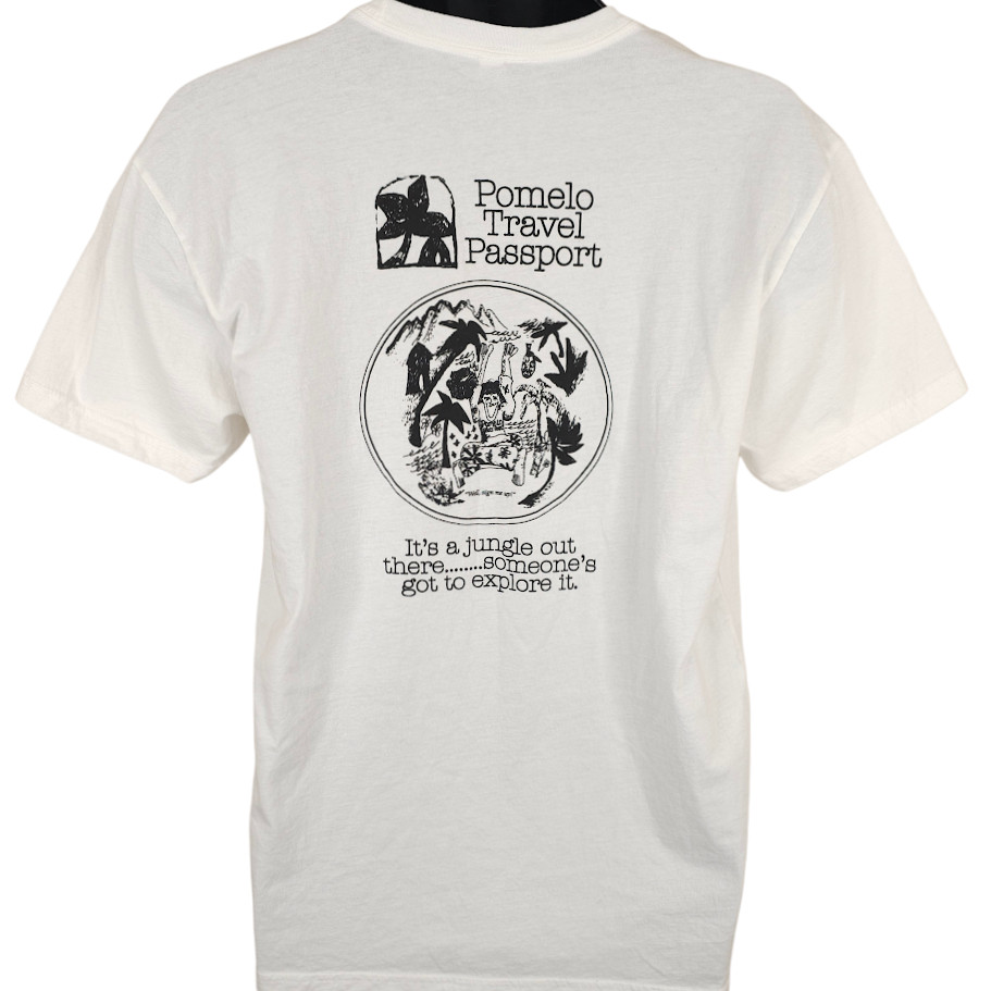 Pomelo Travel Passport T Shirt Mens Size Large White Explore The Jungle