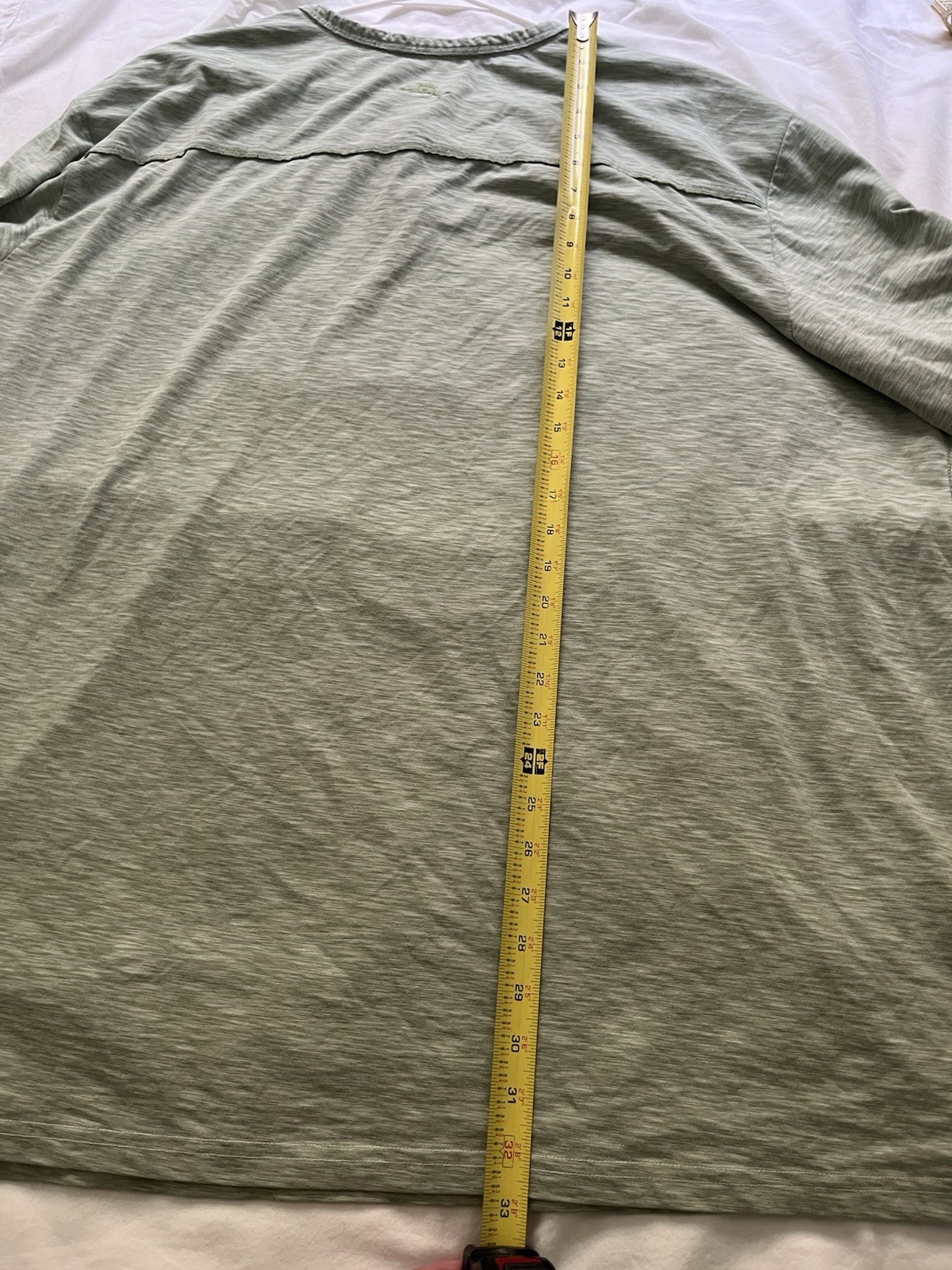 Tommy Bahama Islandzone Heather Green Henley Long Sleeve Space Dye UPF 30 3XLB