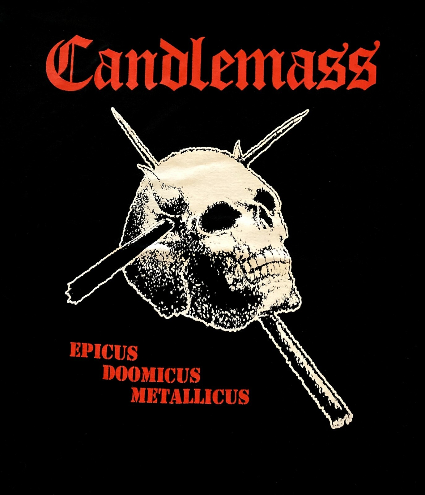 CANDLEMASS cd cv EPICUS DOOMICUS METALLICUS Official SHIRT LRG New skull & cross