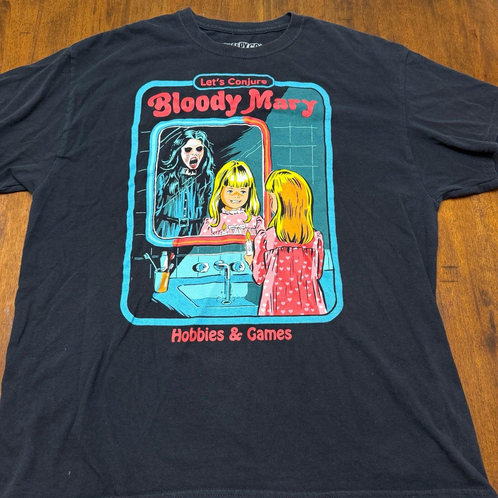 Creepy Co Bloody Mary T-Shirt Men’s XL Black Horror Graphic Tee