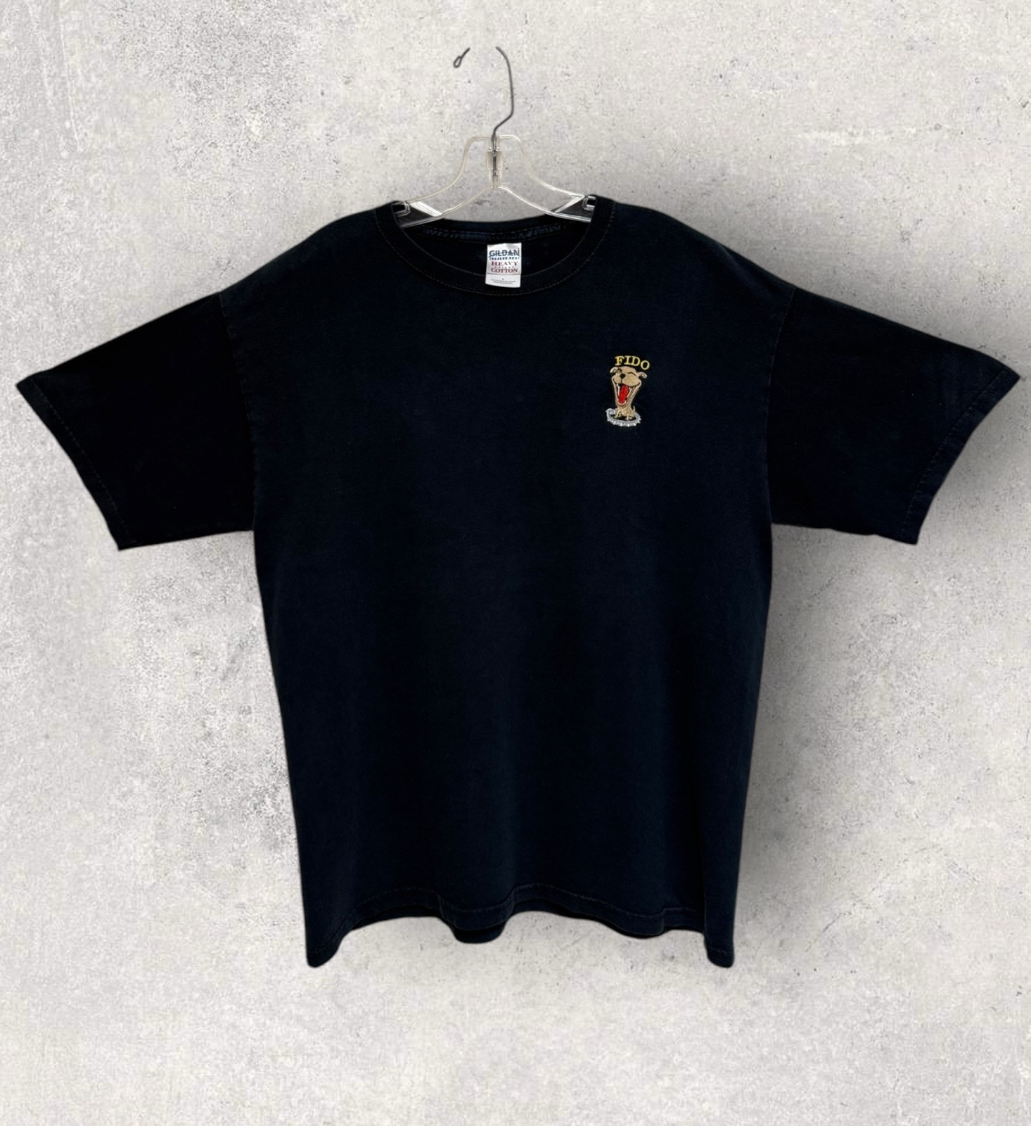 Vtg Embroidered Fido Semper Vigilans No Warning Shots T Shirt Large 22.5”x28”