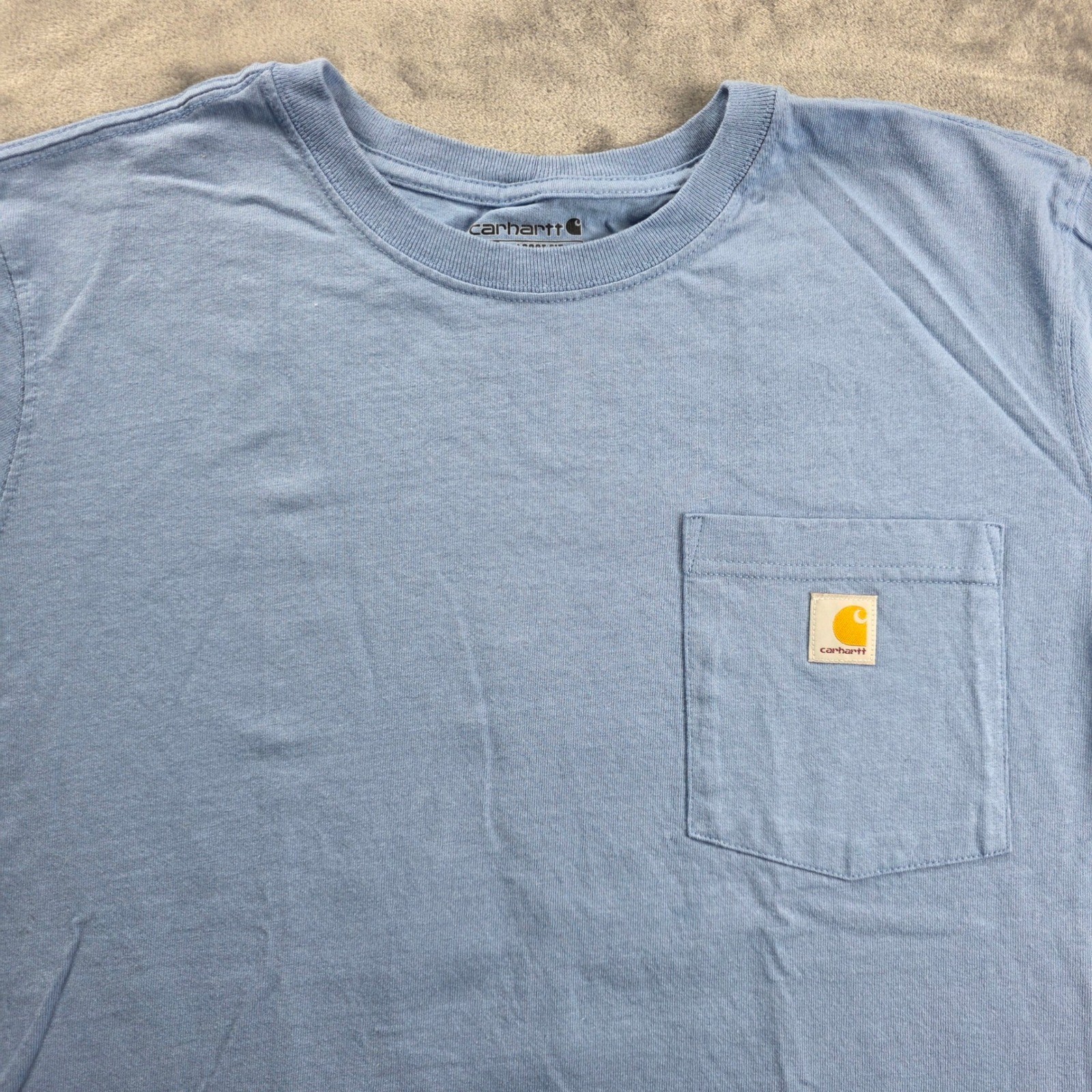Carhartt Pocket T-Shirt Mens XL Light Blue Loose Fit K87 Short Sleeve Tee