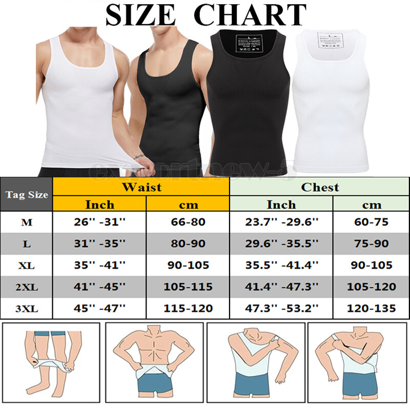 Male Gynecomastia Compress Tank Top Mens Slimming Body Shaper Vest Abs Shirt US