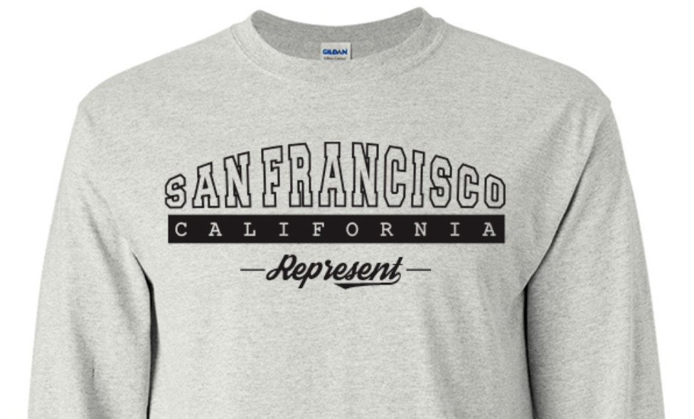 San Francisco California State T-Shirt Long Sleeve Graphic Tees Unisex Apparel