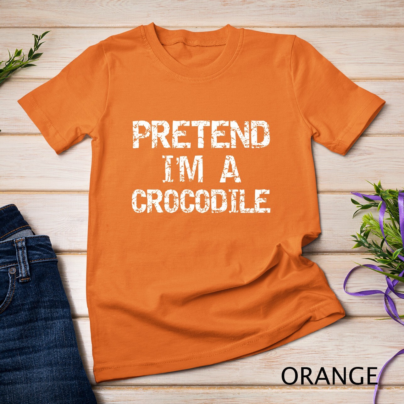 Lazy Halloween Costume Funny Easy Pretend I’m a Crocodile Unisex T-shirt