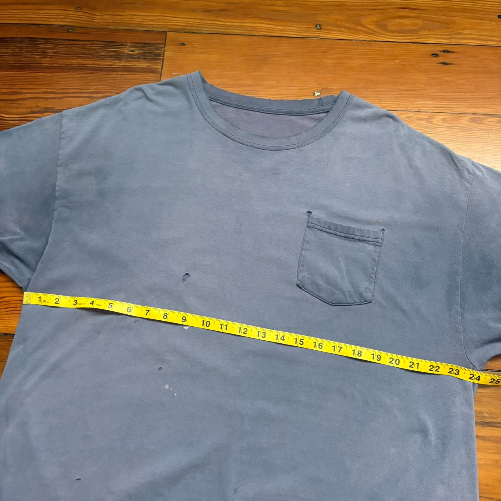 Vintage Gradient Sun Faded Pocket T-Shirt Men’s Size XL Blue WIP Work Worn