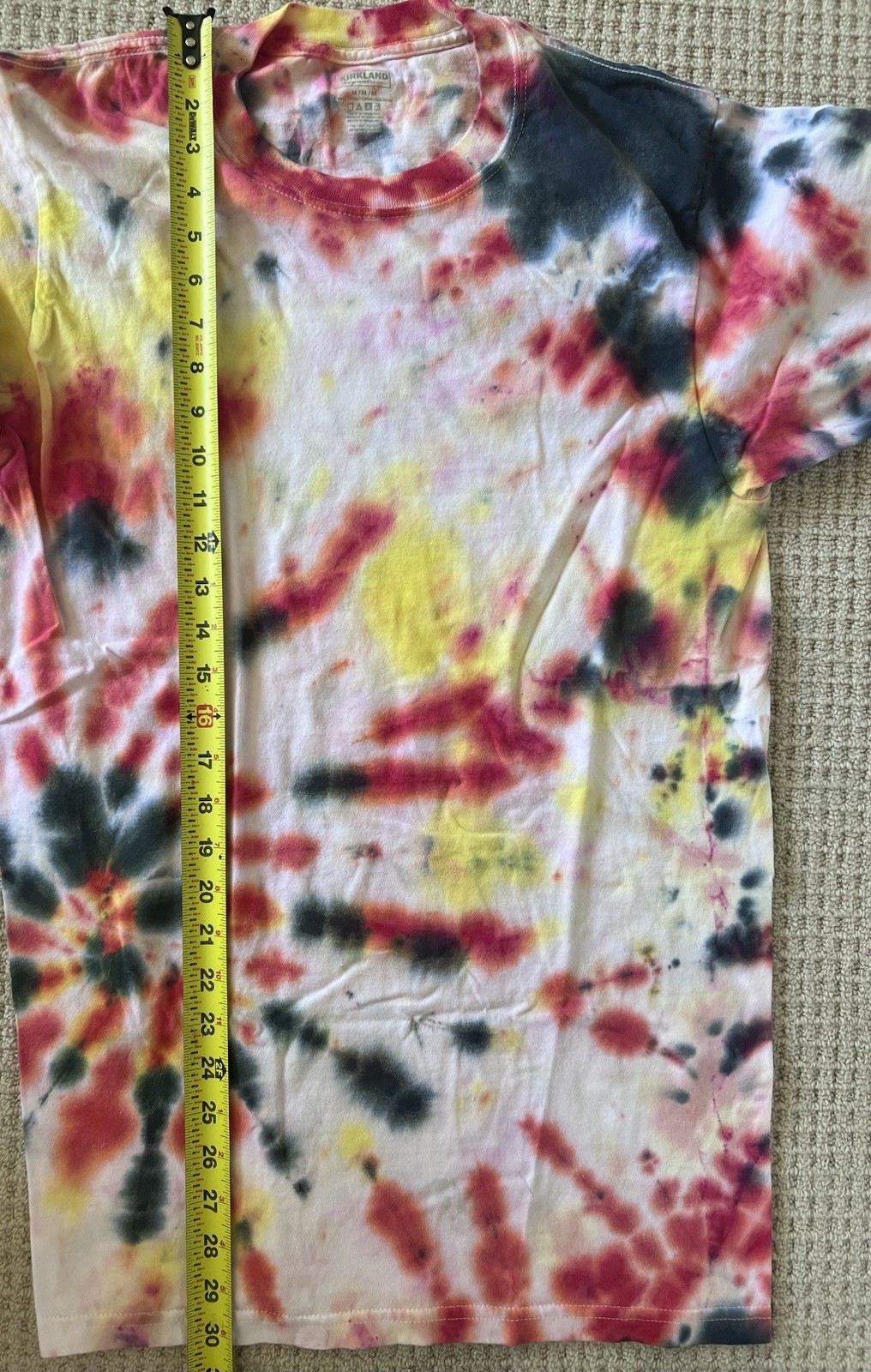 Tie-Dye Cotton Men /Unisex Crew Neck Short Sleeve T-Shirt M (Kirkland Signature)