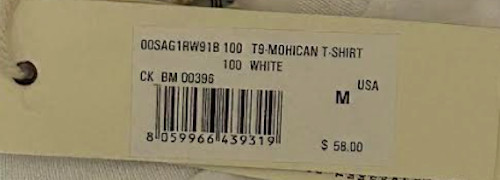 Vintage Y2K $58 DIESEL White MOHICAN Short Sleeve Slim Fit Designer T-shirt NWT