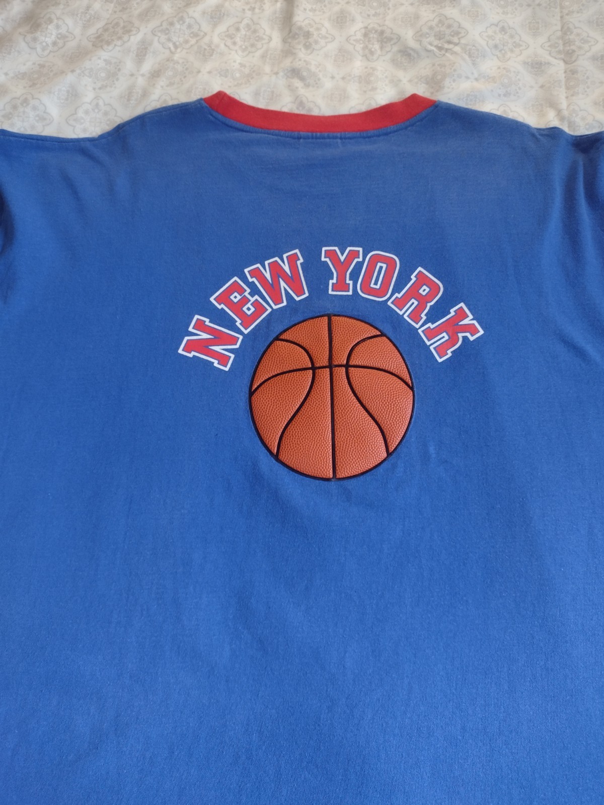 Y2K 212 NYC New York Basketball T Shirt Mens 2XL Blue #8 Hip Hop Tee