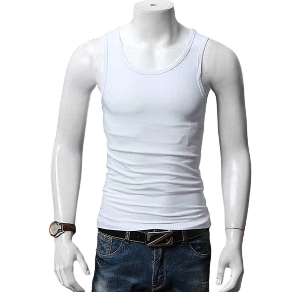 Men’s Comfort-Fit Sleeveless Tank Top Featuring U-Neck for Daily Fitness Wear