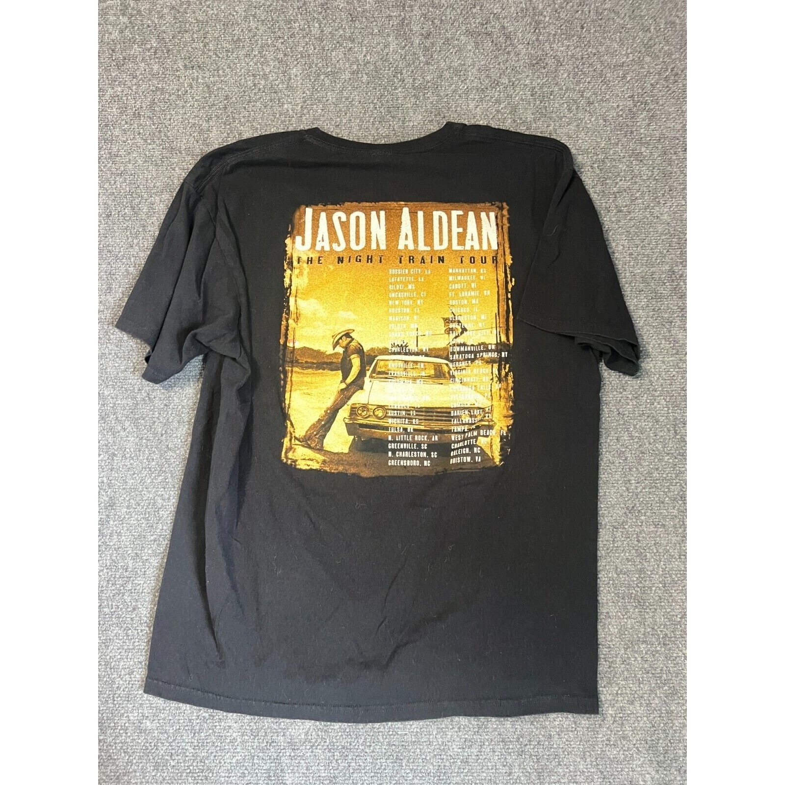 Jason Aldean Shirt Mens XL Extra Large Night Train Tour Black Country Music
