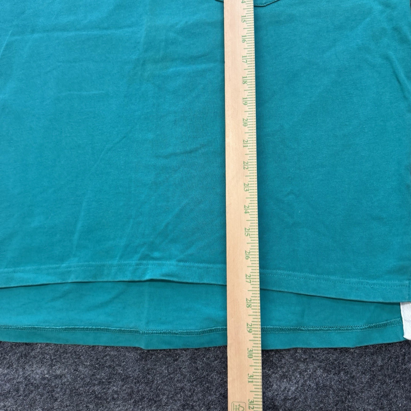 VTG Eddie Bauer Henley Shirt Mens XL Teal Blue Contrast Collar Made in USA 90s