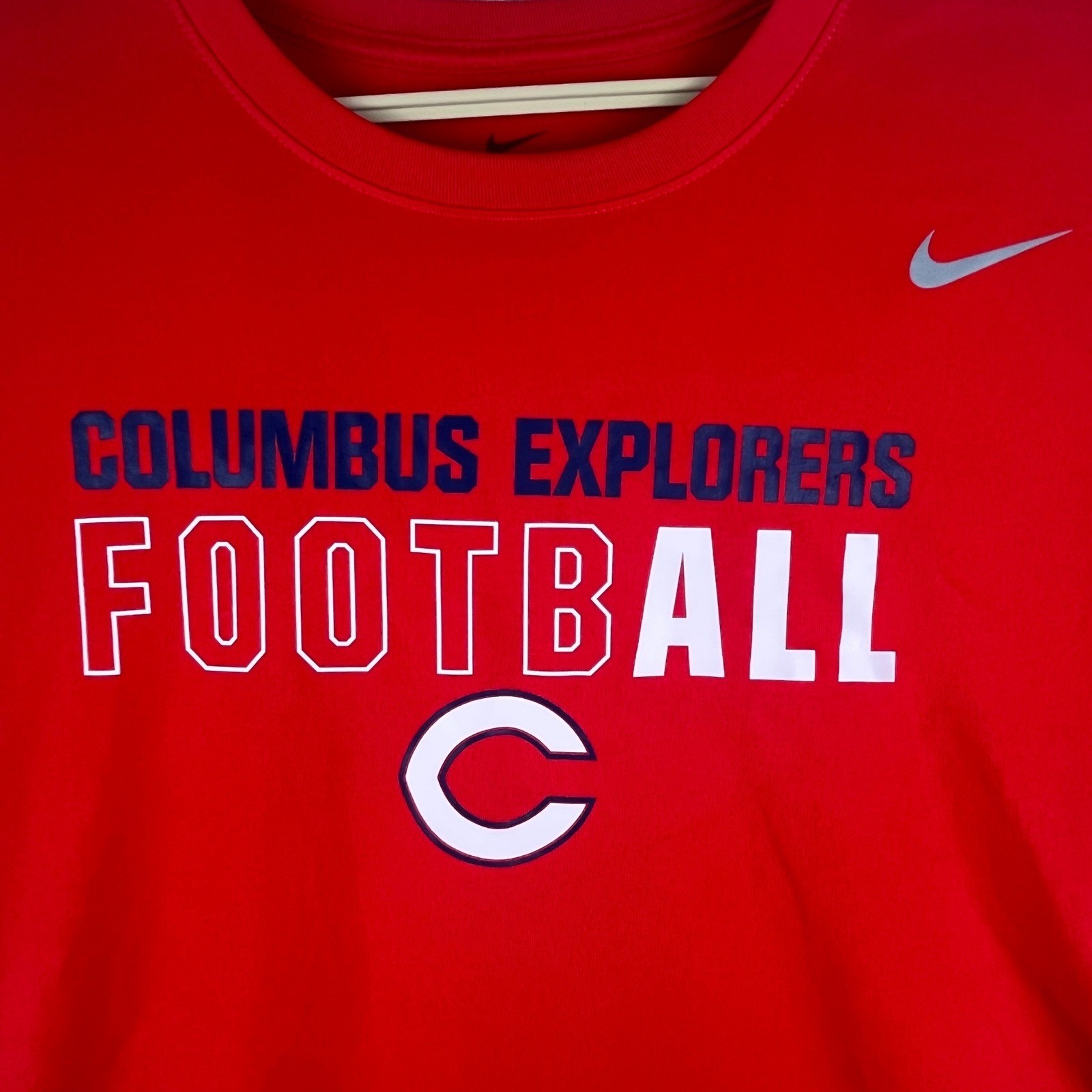 Nike Columbus Explorers Football Shirt Mens XXL Red Dri-Fit Miami FL