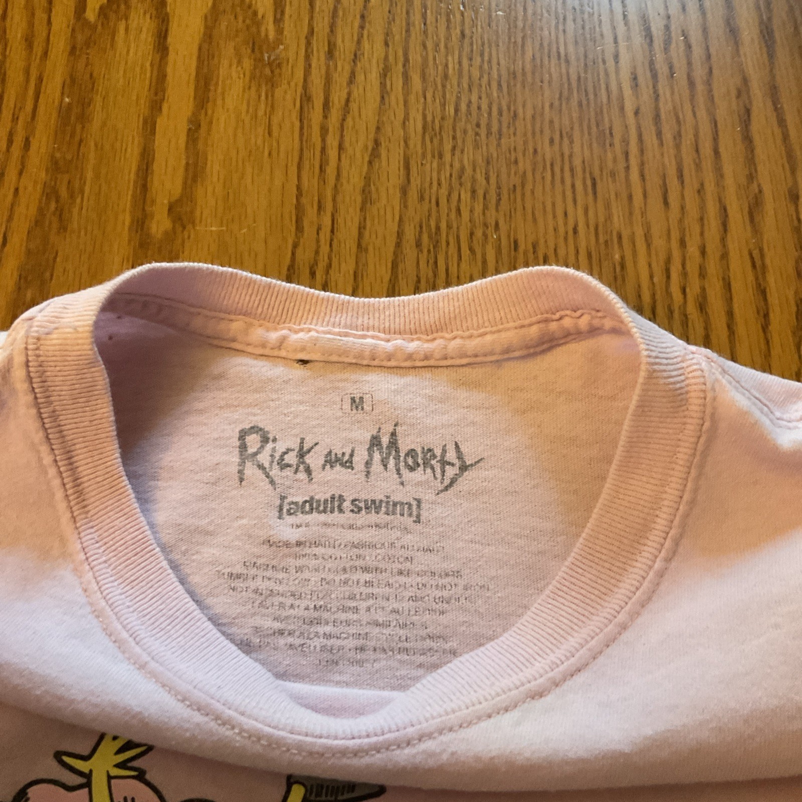 Rick & Morty Adult Swim Graphic Pink Mens Medium Short Sleeve Crew Neck Shirt