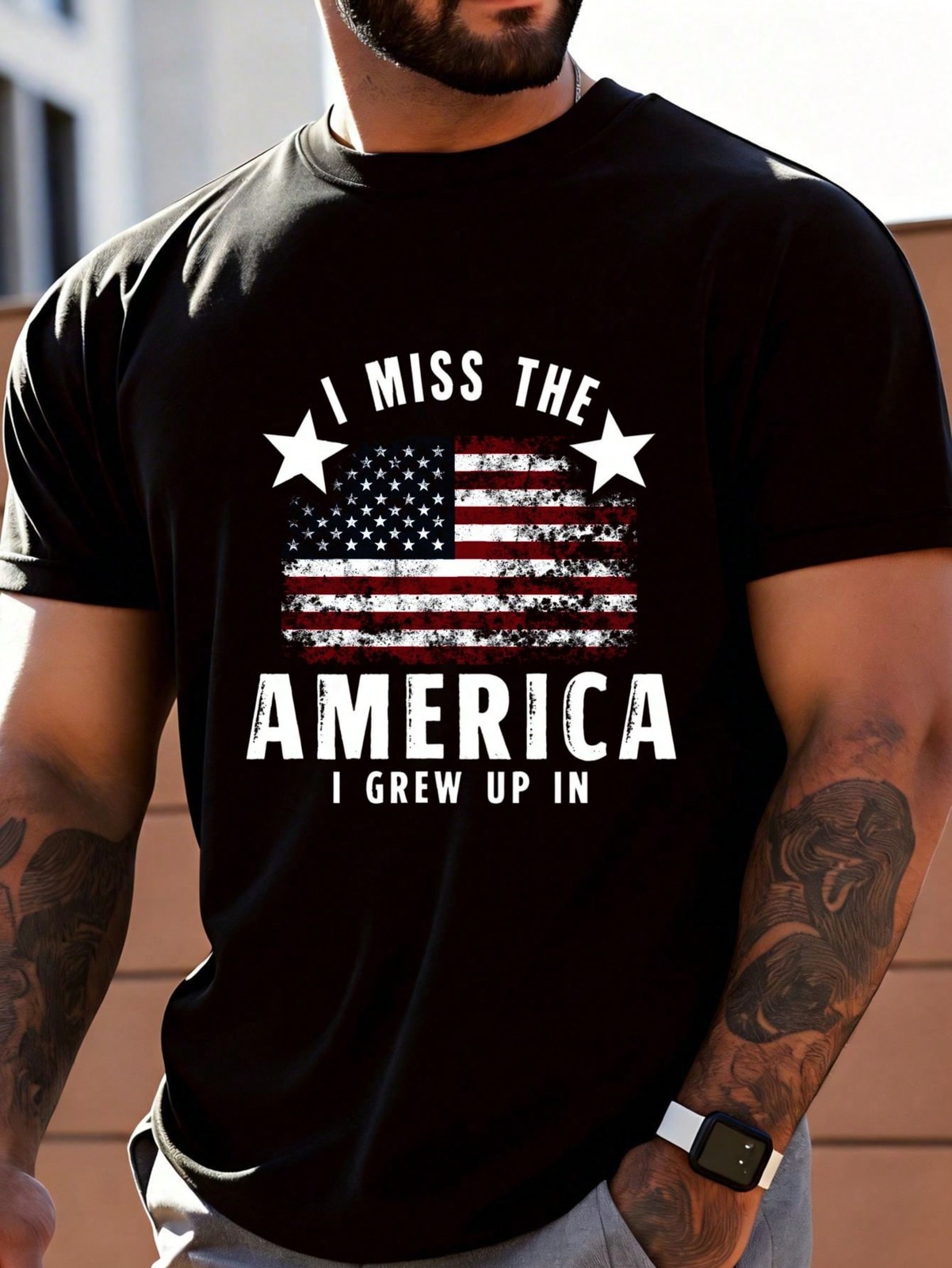 “I Miss The America I Grew Up With” Flag 250th Patriotic T Gift For Dad Friends