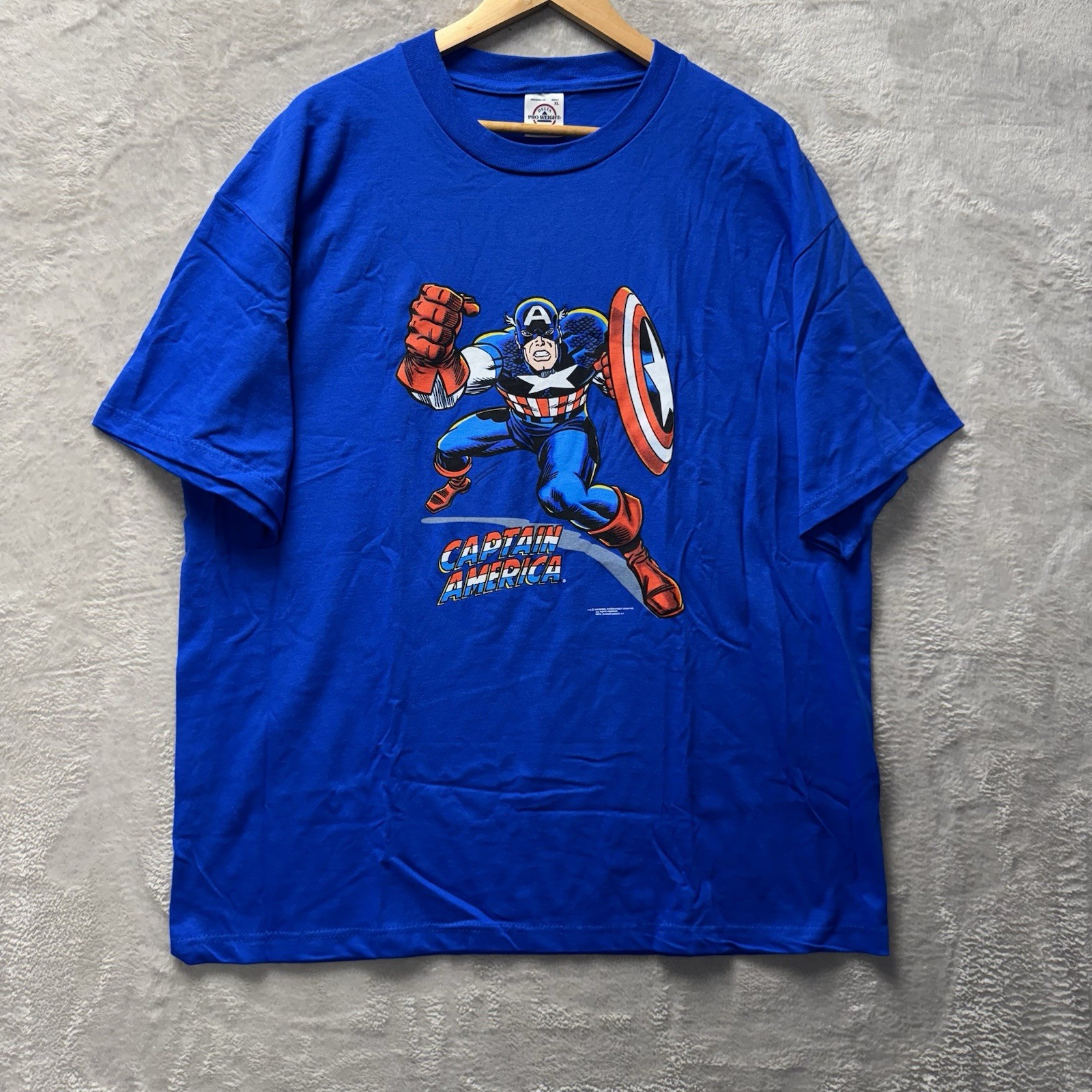 VTG Captain America Marvel Comics Graphic T Shirt Blue Men’s XL New Old stock