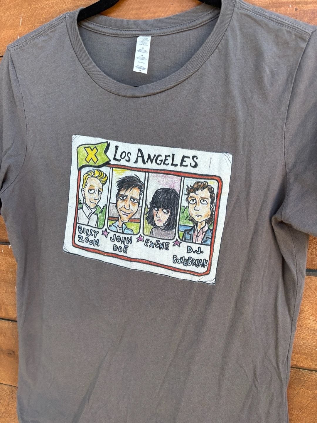 X Band Los Angeles Punk Rock Cartoon Portrait T-Shirt
