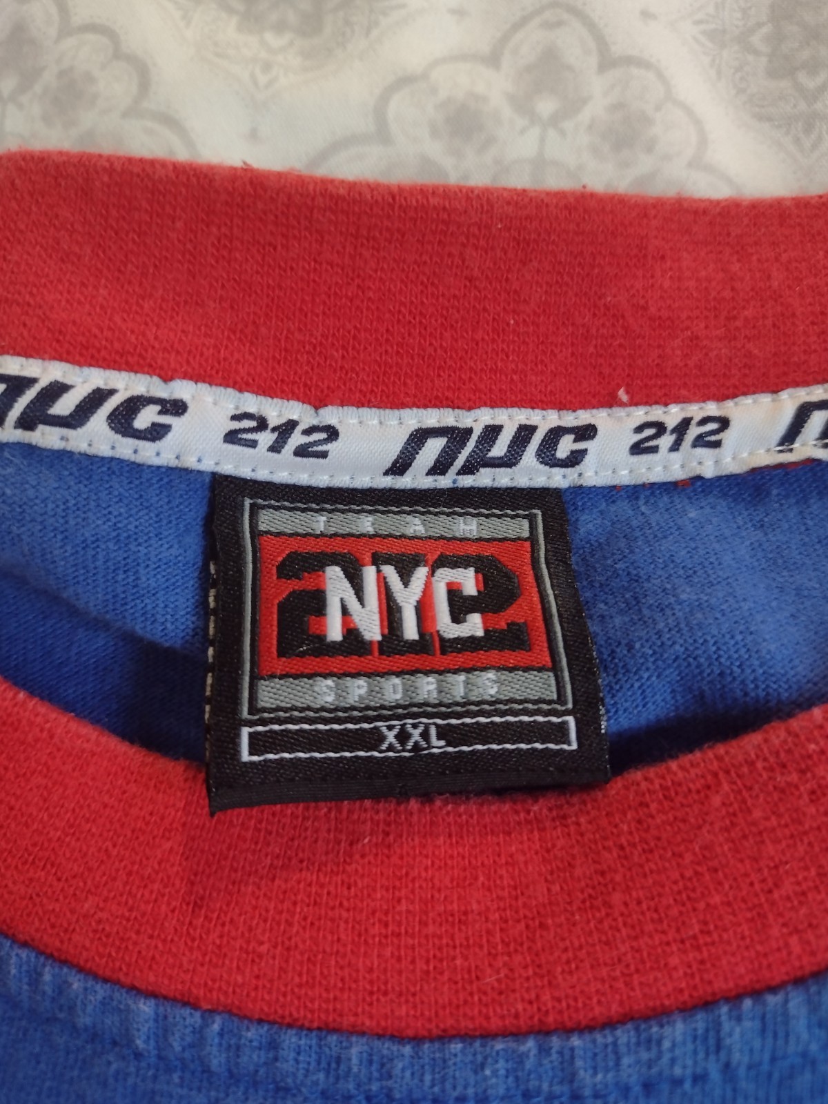 Y2K 212 NYC New York Basketball T Shirt Mens 2XL Blue #8 Hip Hop Tee