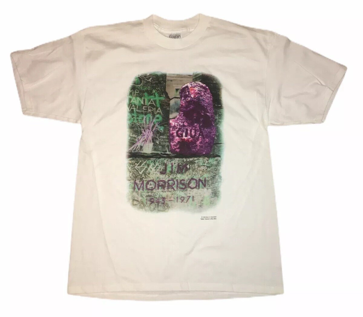 Vintage 90s 1995 Jim Morrison Rock & Roll Nice Man White T Shirt Mens Sz XL