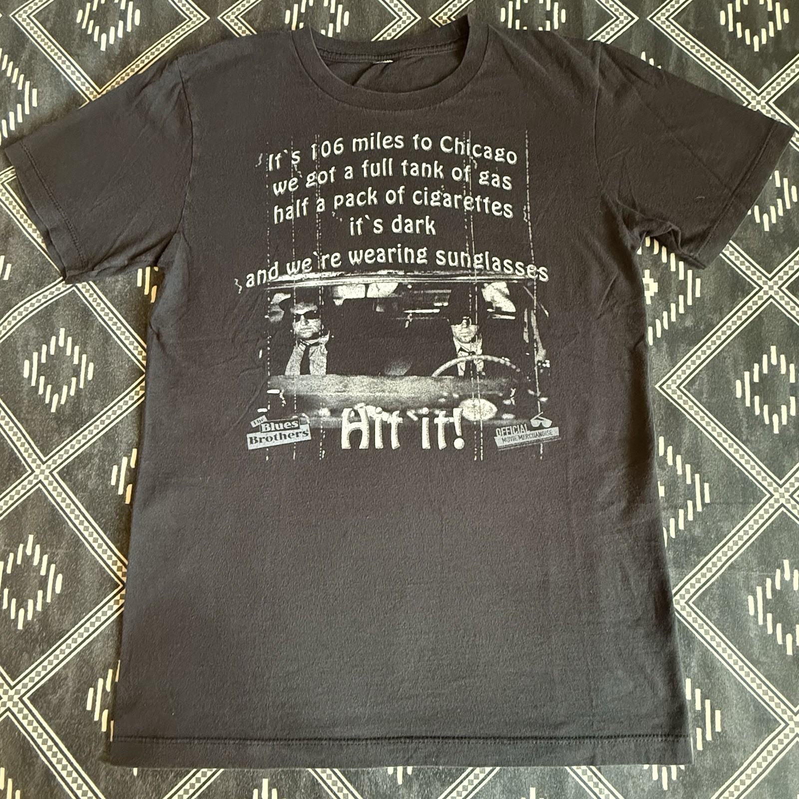 BLUES BROTHERS 106 Miles To Chicago Licensed Movie T-Shirt. SMALL Preowned NV