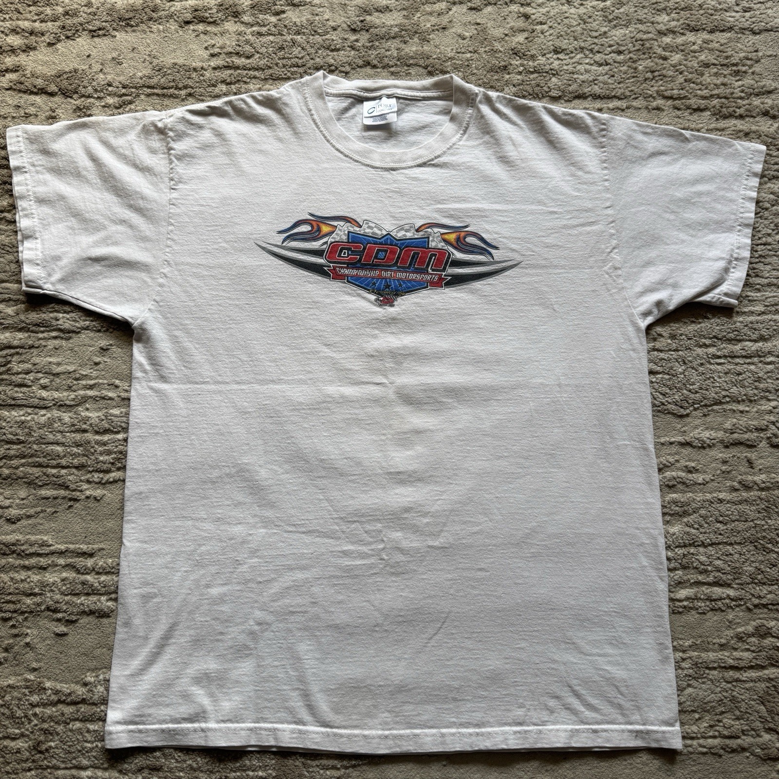 Vintage CDM Dirt Motorsports Tee Men’s XL Racing Dirt Track White 2013 Race Car