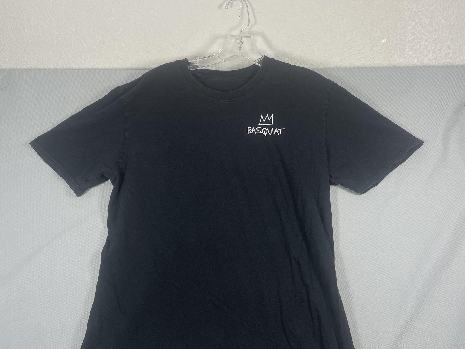 Basquiat T Shirt Mens Large Black Crown Logo Jazz Art Colorful Back Print