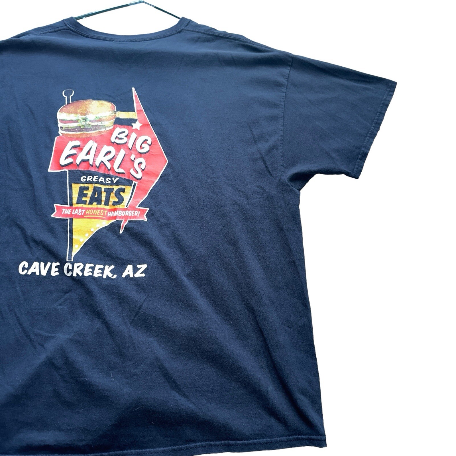 Vintage Big Earls Greasy Eats T Shirt 3XL Cave Creek AZ Diner Biker Garage Tee