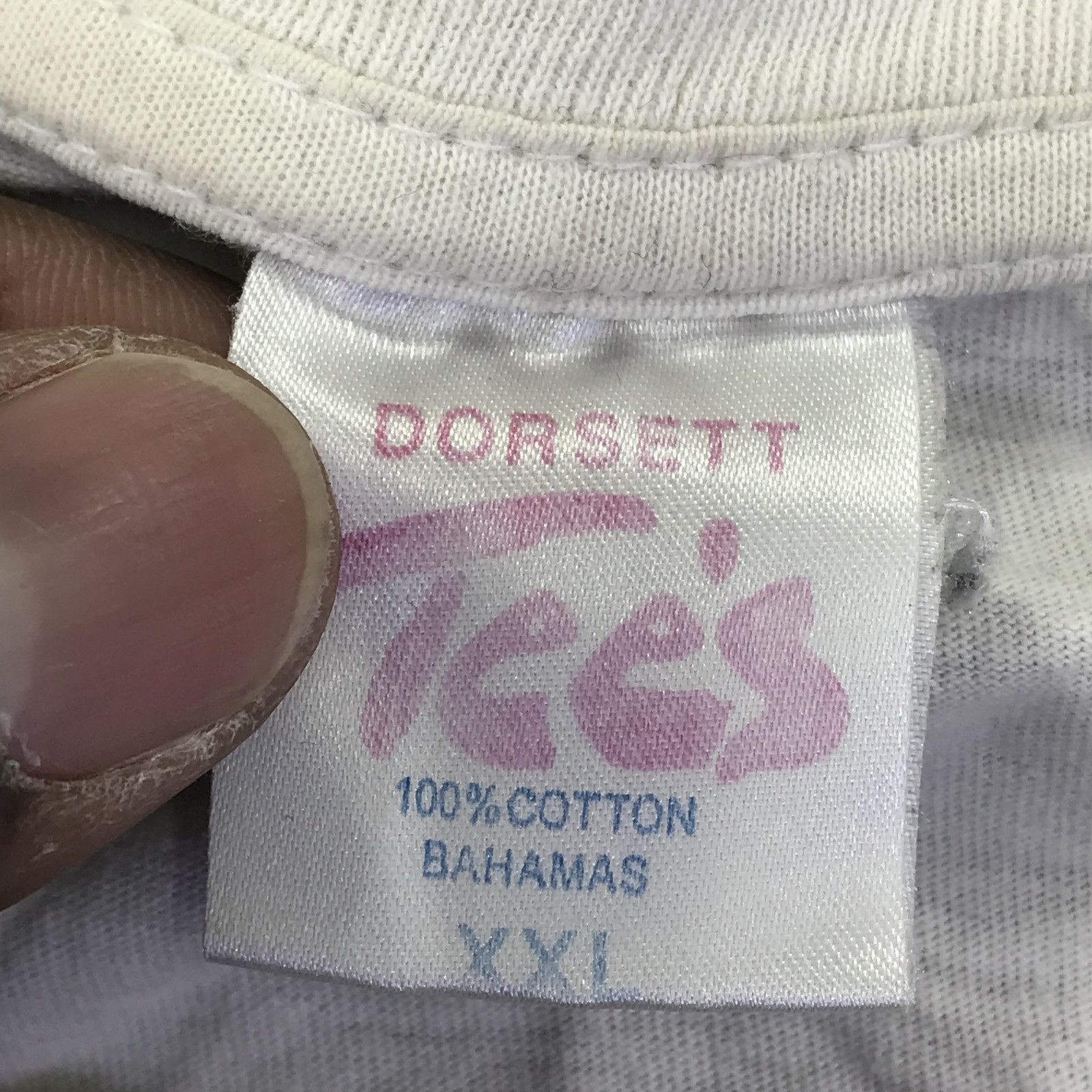 Dorsett Tee’s Shirt Mens 2XL White Smile Mon Bahamas Smiley Face Tee Graphic