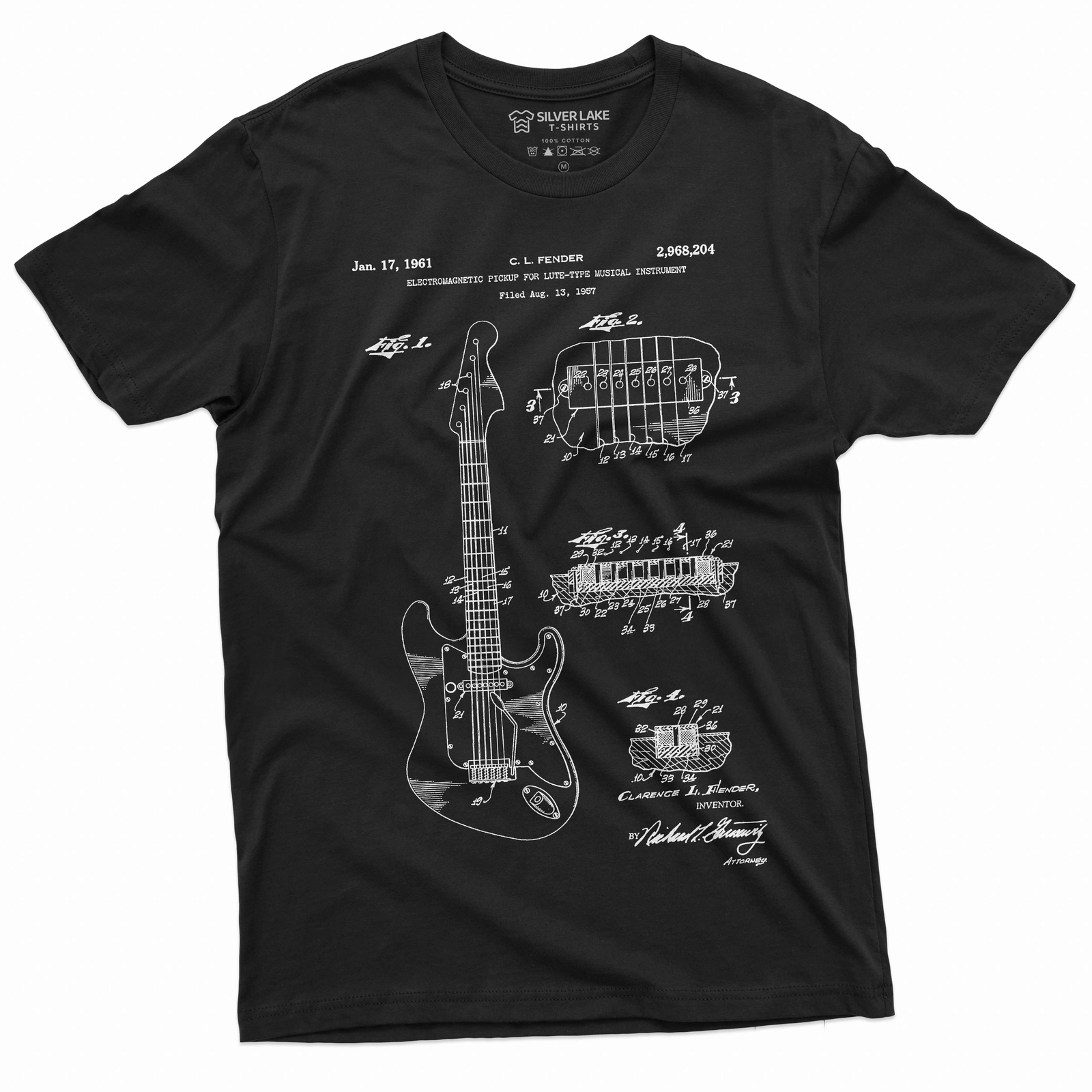 Guitar 1955 Patent T-shirt Guitar Player Birthday music musician Guitarist tee