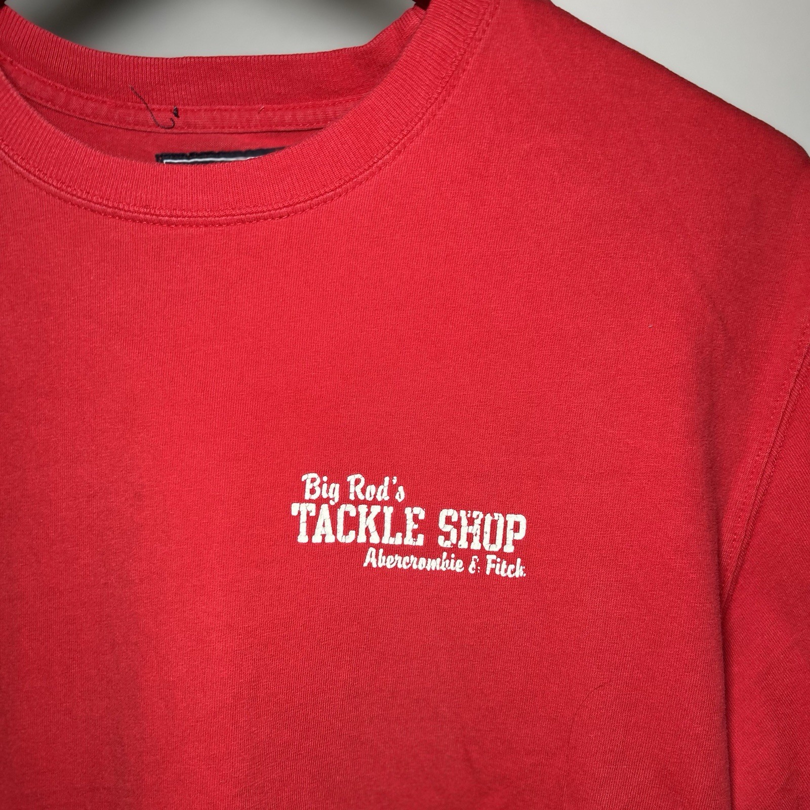VTG Abercrombie Fitch Big Rods Tackle Shop T Shirt Red XL Y2K Vanity Humor