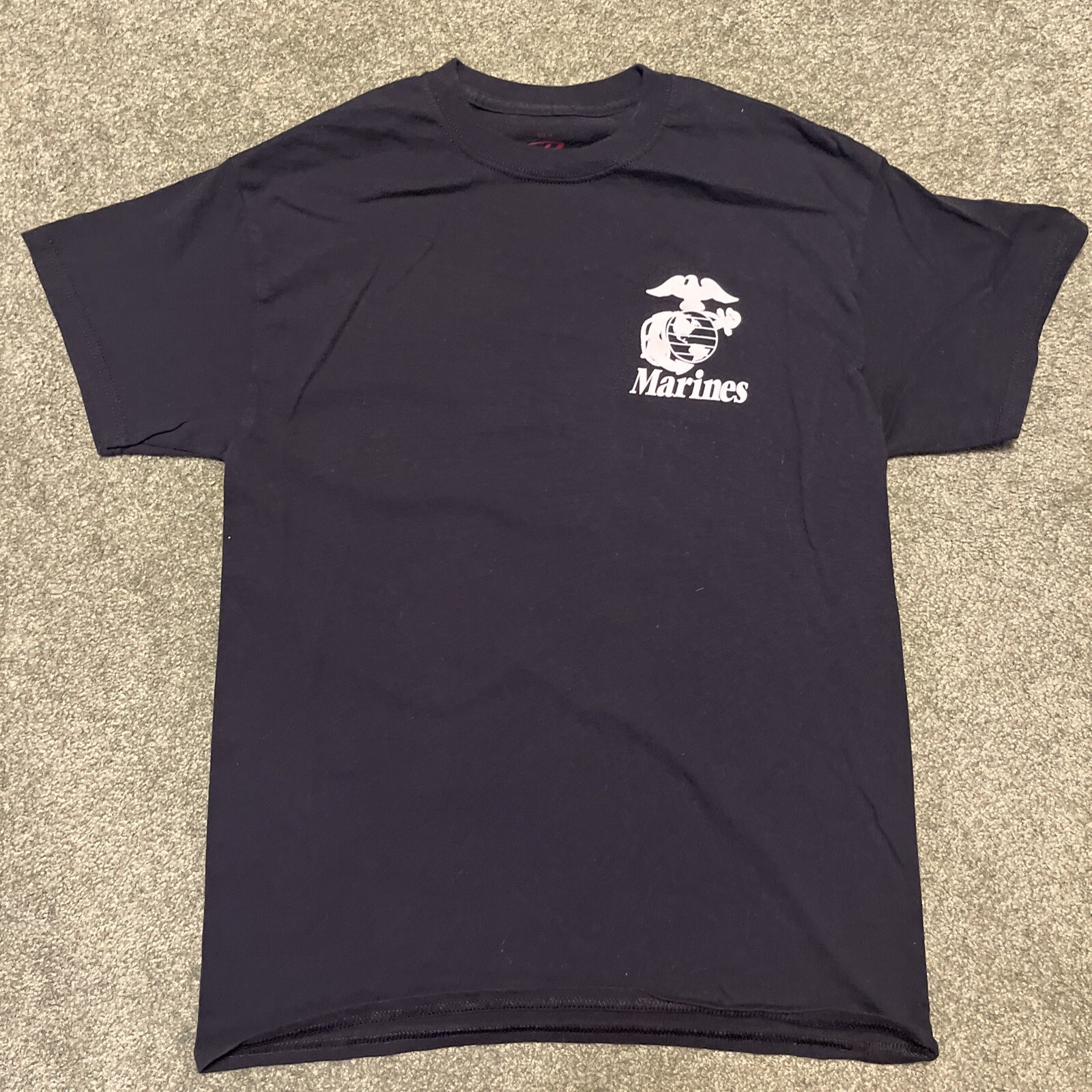 Men’s Medium United States Marines Black Double Sided Graphic Print T Shirt Top