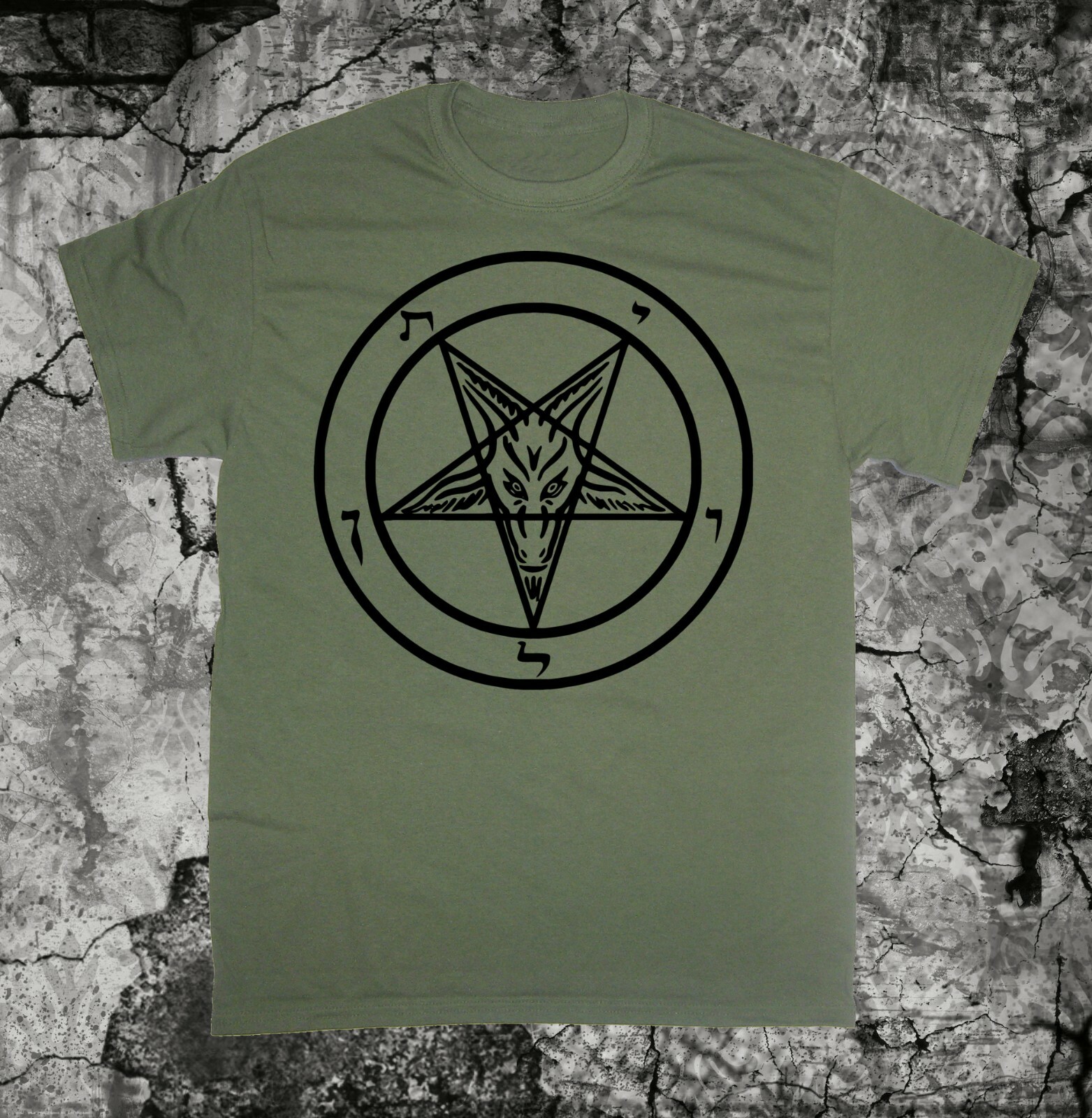 Pentagram Shirt – Punk Occult Gothic Satan Metal Baphomet Satanic Skull Skeleton
