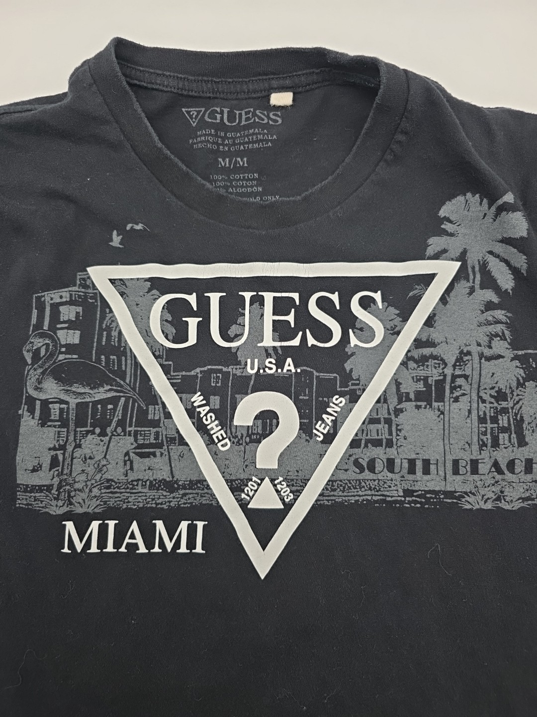 Guess By Guess T-shirt Men M Black Graphic Print 100% Cotton.#42922