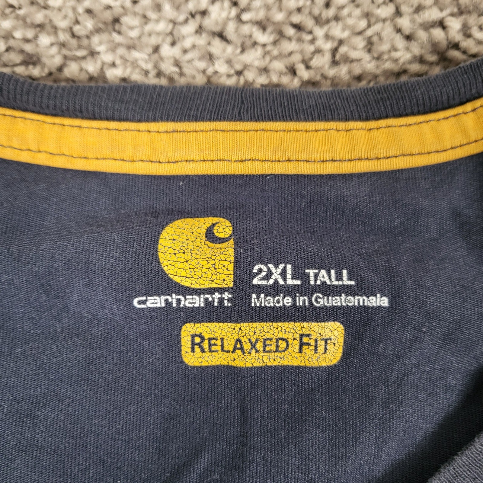 Carhartt Pocket Tee Mens 2XL Tall Blue Force Relaxed Fit Cotton Blend Flaw