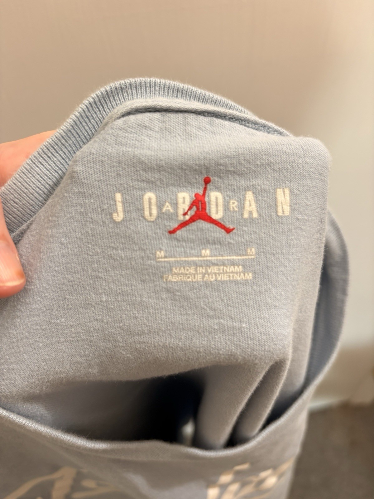 Mens Light Blue Air Jordan Logo Short Sleeve Tshirt Size M Excellent Condition