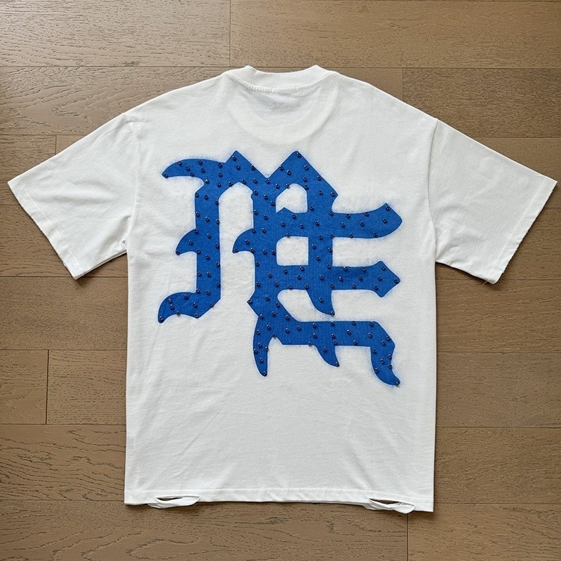 Mixed Emotion Retro Beaded Letter Design Loose Casual T-Shirt