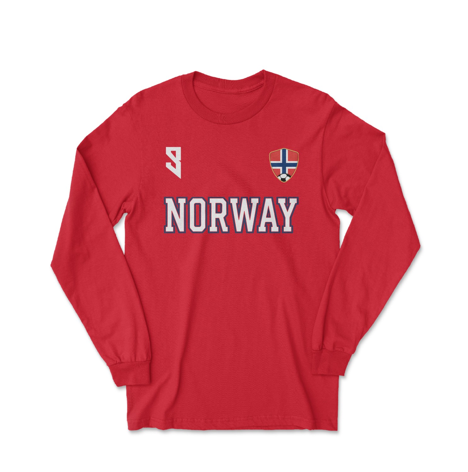 Norway Haaland 9 Inspired Soccer Jersey Style Long Sleeve T-Shirt