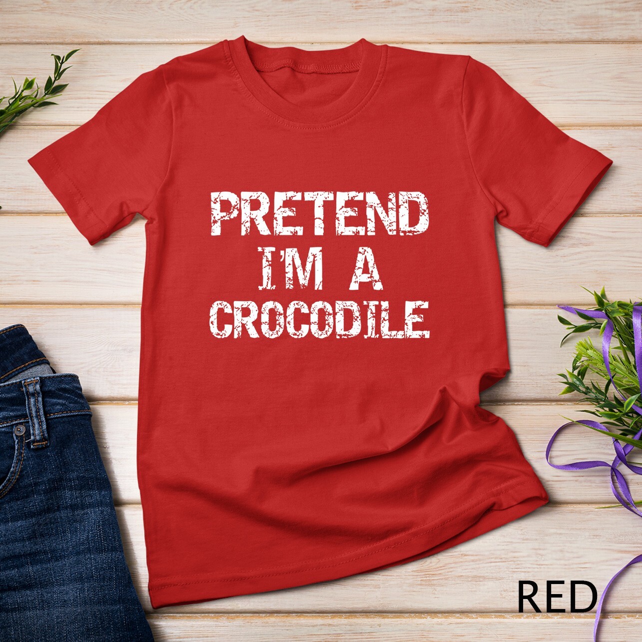 Lazy Halloween Costume Funny Easy Pretend I’m a Crocodile Unisex T-shirt