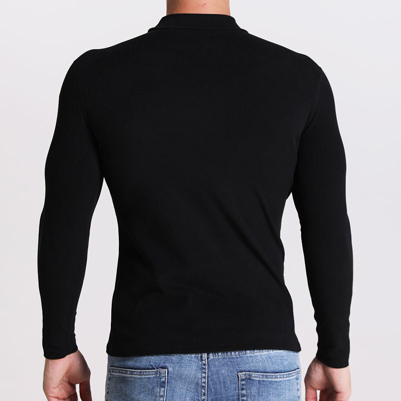 Mens Mock Turtleneck T-Shirt Long Sleeve Warm Pullover Basic Shirt Undershirt
