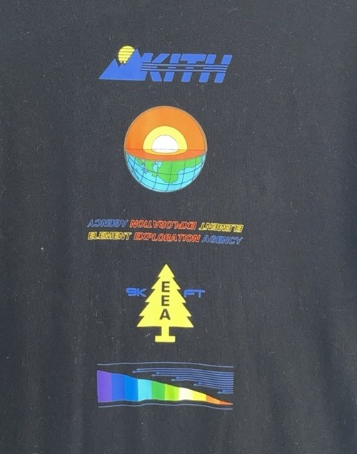 KITH EEA Element Exploration Agency Black T-shirt Men’s Long Sleeve Size S