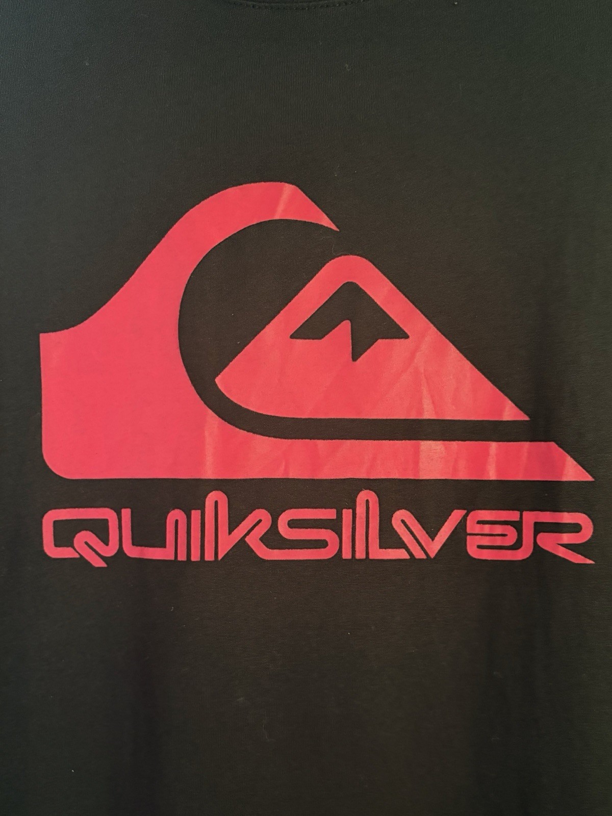 Quicksilver Loungewear L Black W/Red Logo Super Soft Poly/Spandex SS T-Shirt EUC