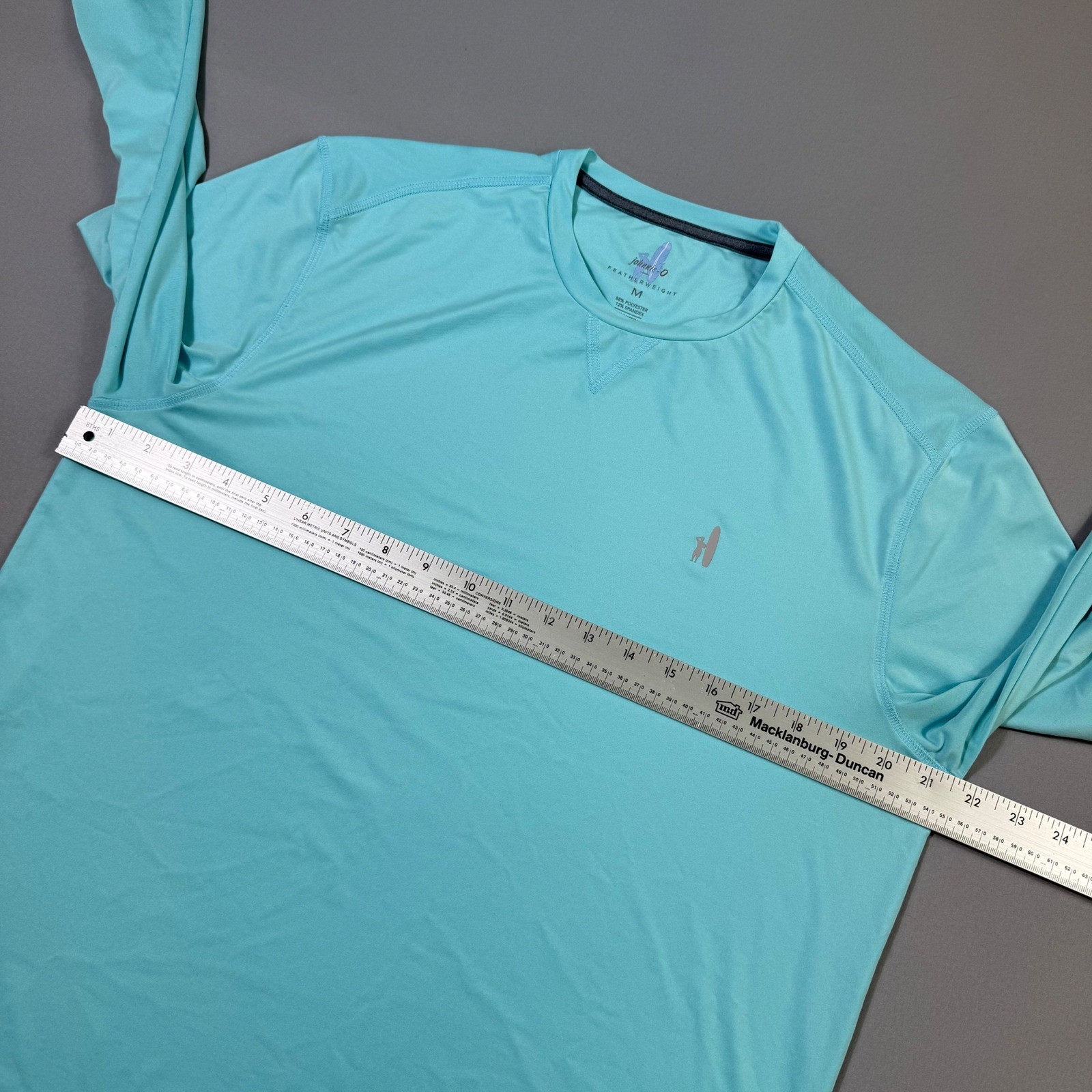 Johnnie-O Featherweight Shirt Mens Medium Blue Long Sleeve UPF 50+ Golf Stretch