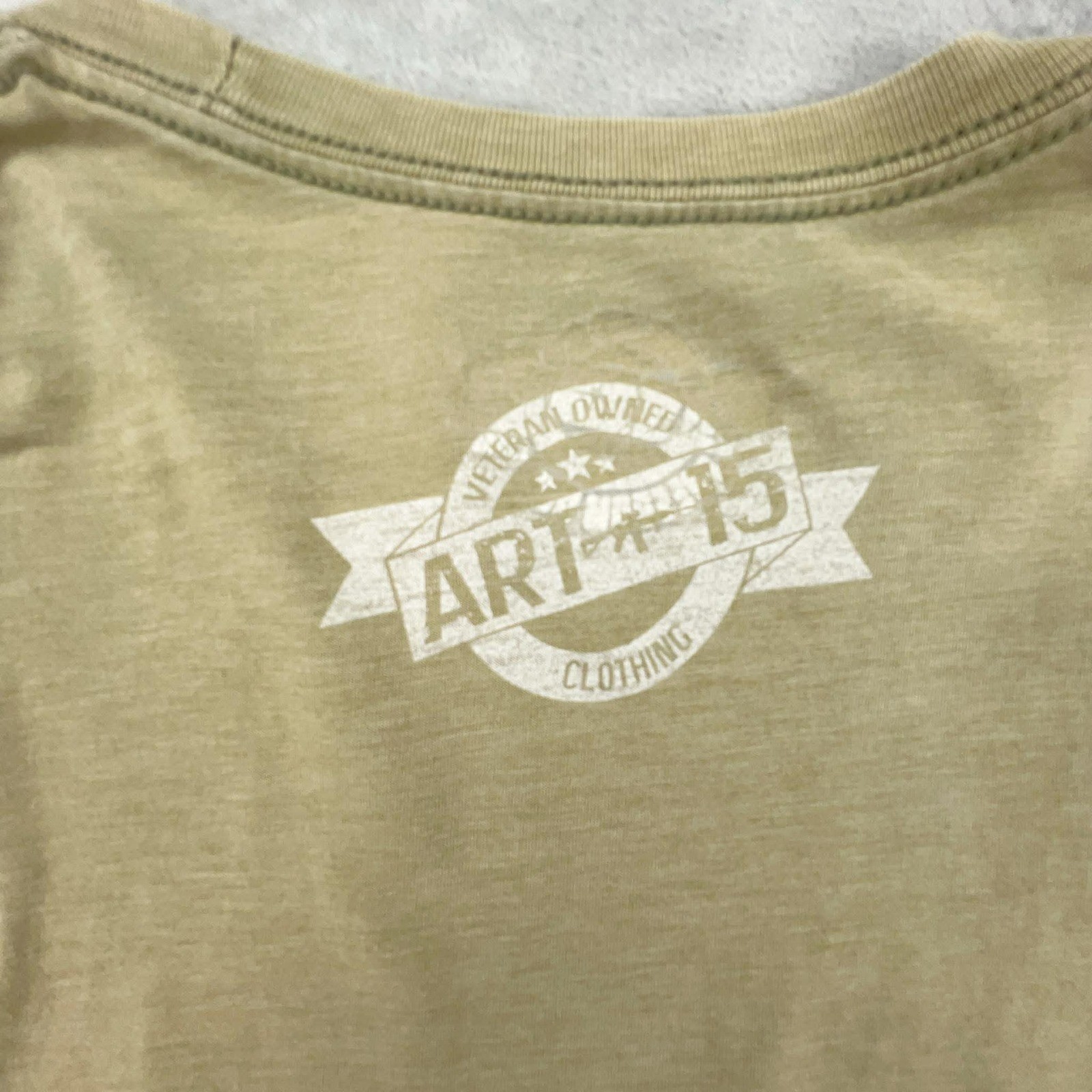 Art 15 Clothing Men’s Large Tan Graphic T‑Shirt Veteran Owned Bearded Operator