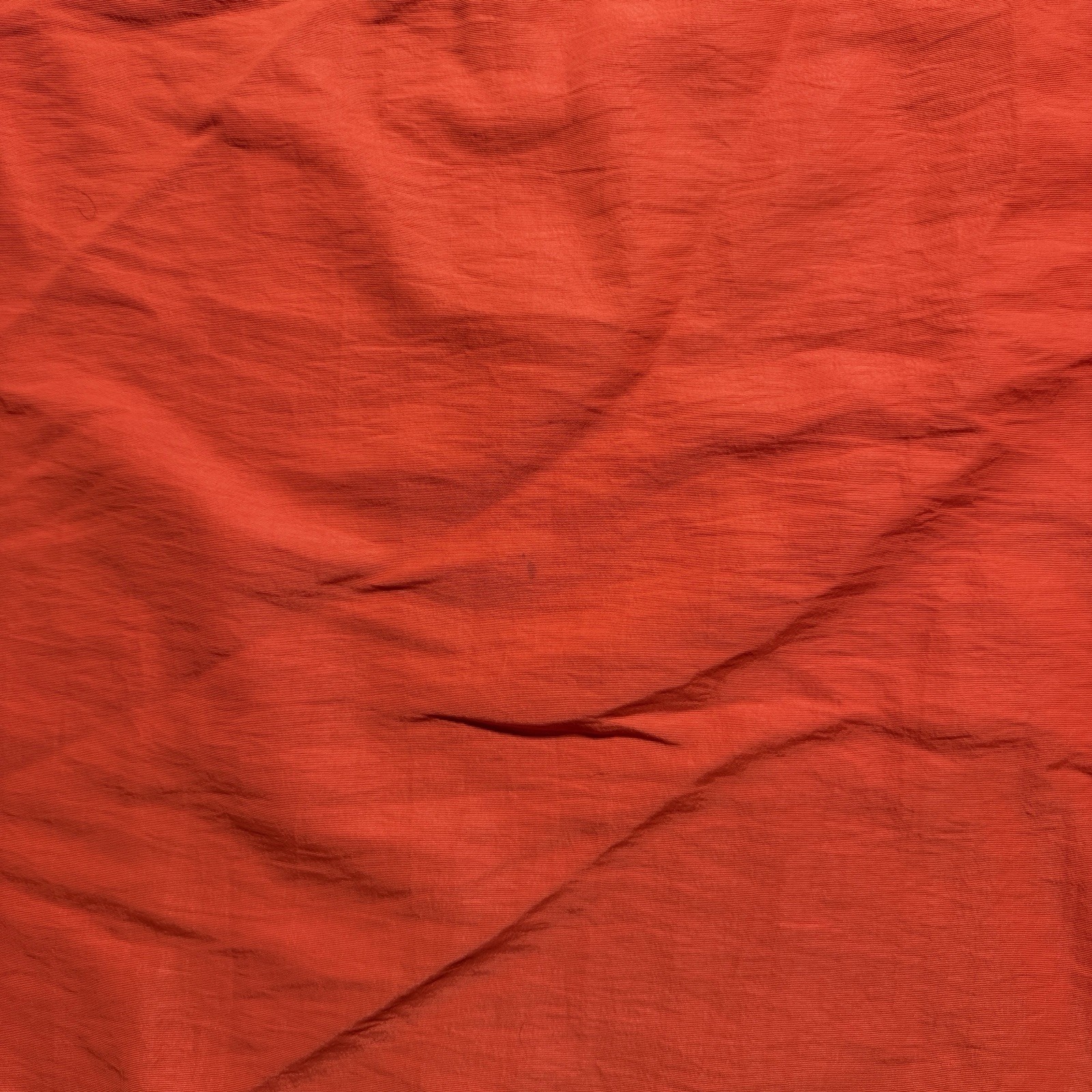 DeLong USA Vintage Nylon Pullover Shirt Medium Orange Black Stripe Drawstring