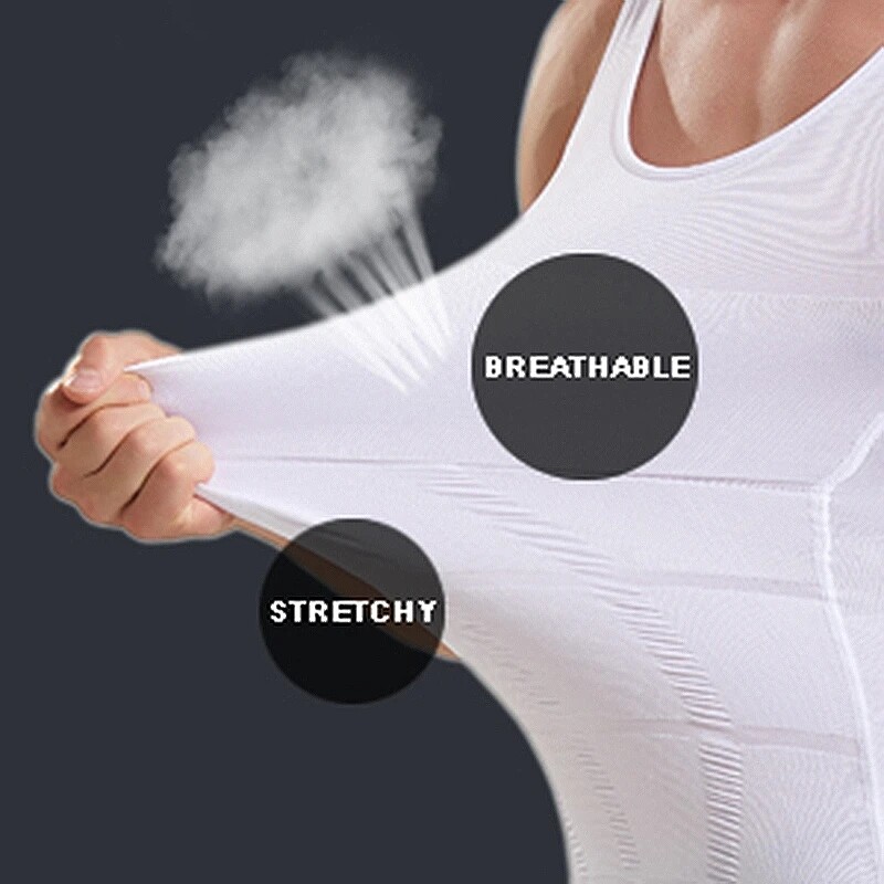 Men Compression Shirt Sleeveless Body Shaper Base Layer Slimming Tank Tops Vests