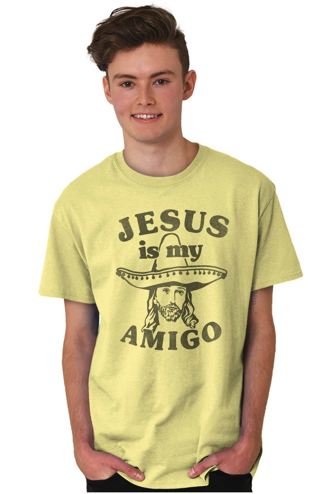 Jesus Christ Is My Amigo Christian Religious Womens or Mens Crewneck T Shirt Tee